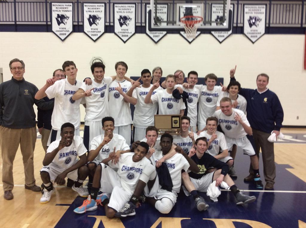 2015 Boys Basketball Champion, St. Paul Academy and Summit School