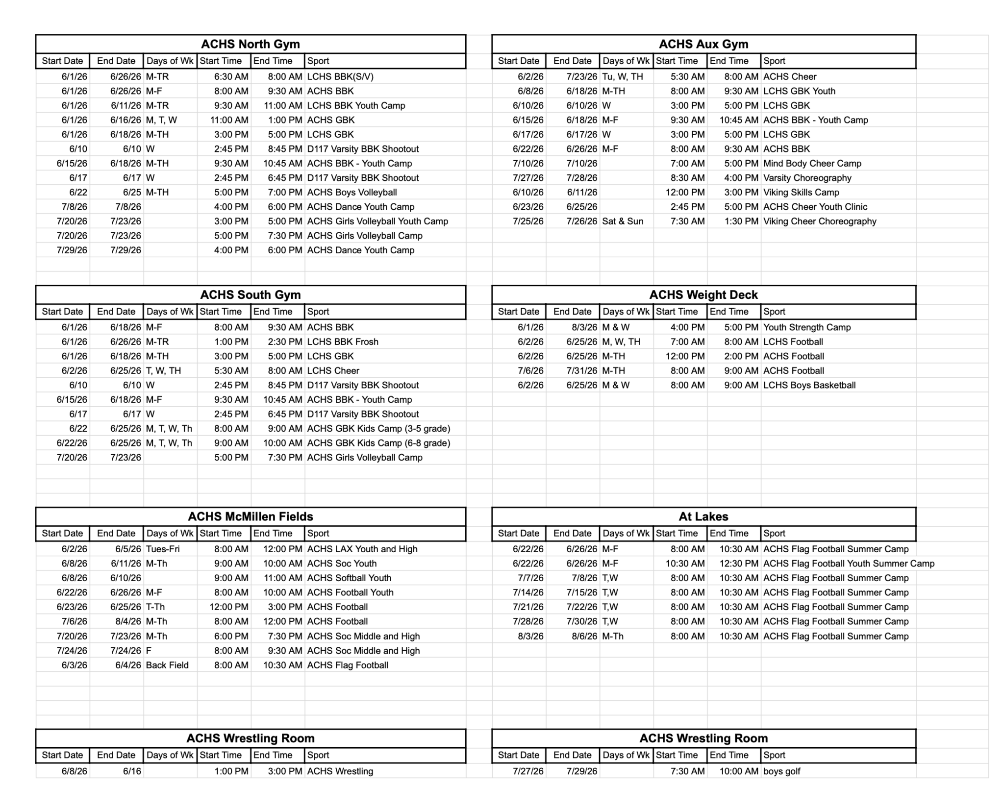 Summer Camps