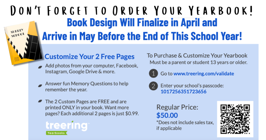 2026 yearbook time to order announchement