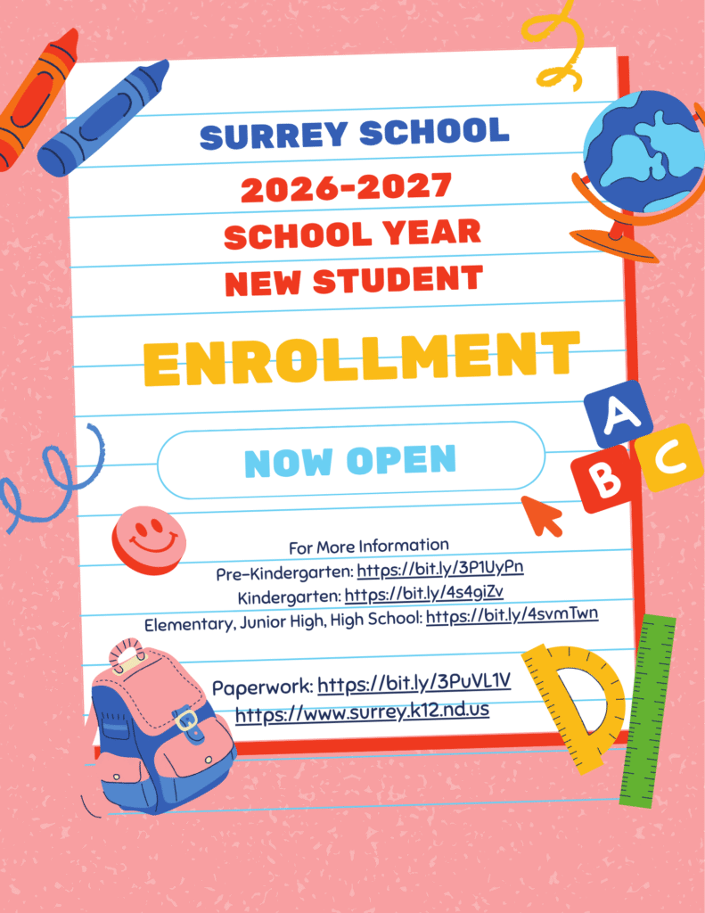 enrollment flyer with links to enroll students