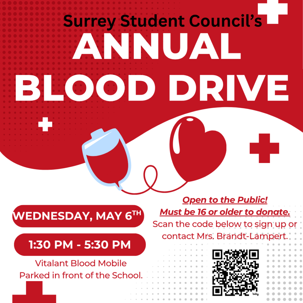 Blood Dirve poster mostly red and white may 6th