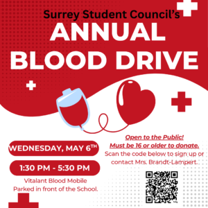 Blood Dirve poster mostly red and white may 6th