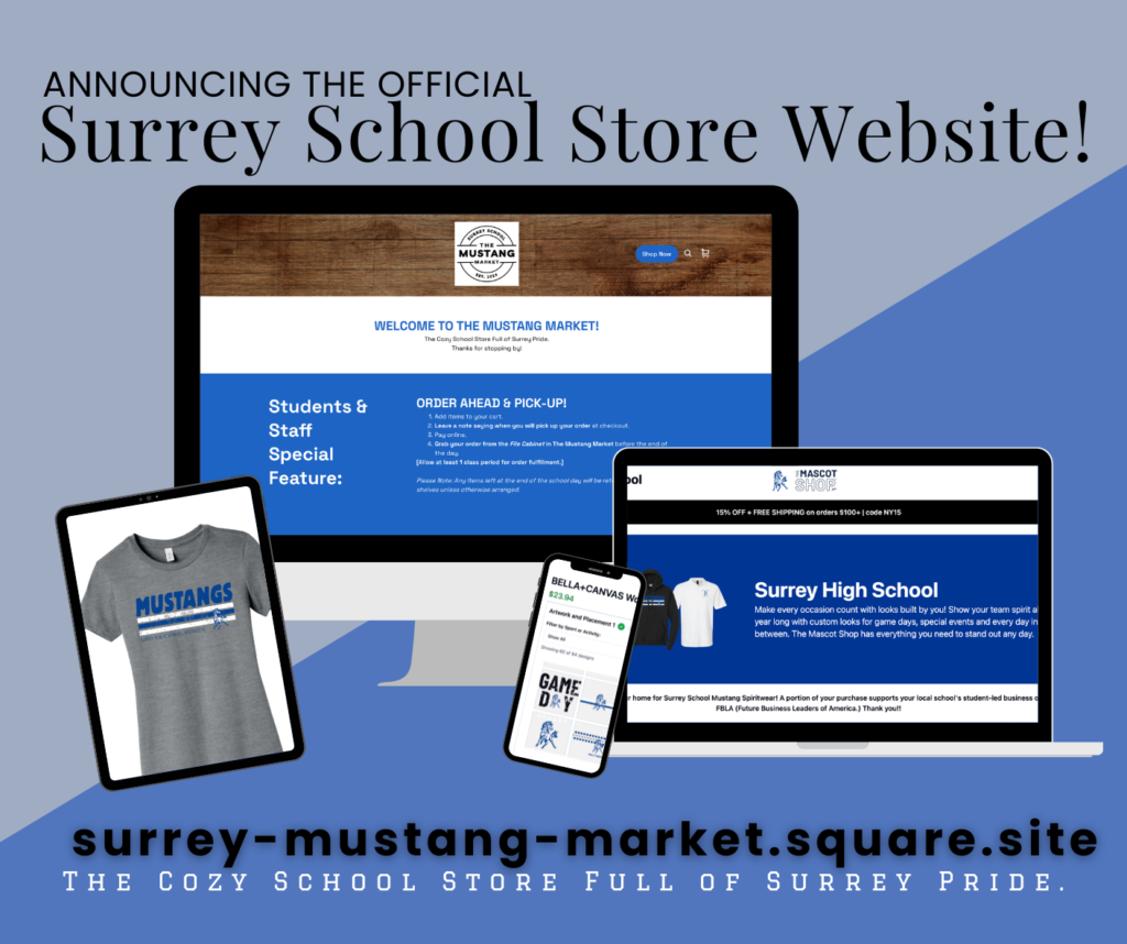 Blue background states Official School Store Website