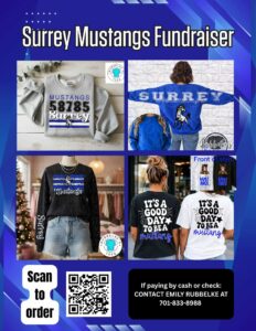 Office fund raiser Blue with pictures of shirts listed