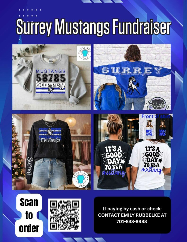 Office fund raiser Blue with pictures of shirts listed