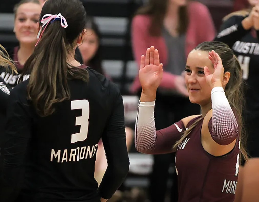 This is photo of Austin High volleyball team mates.