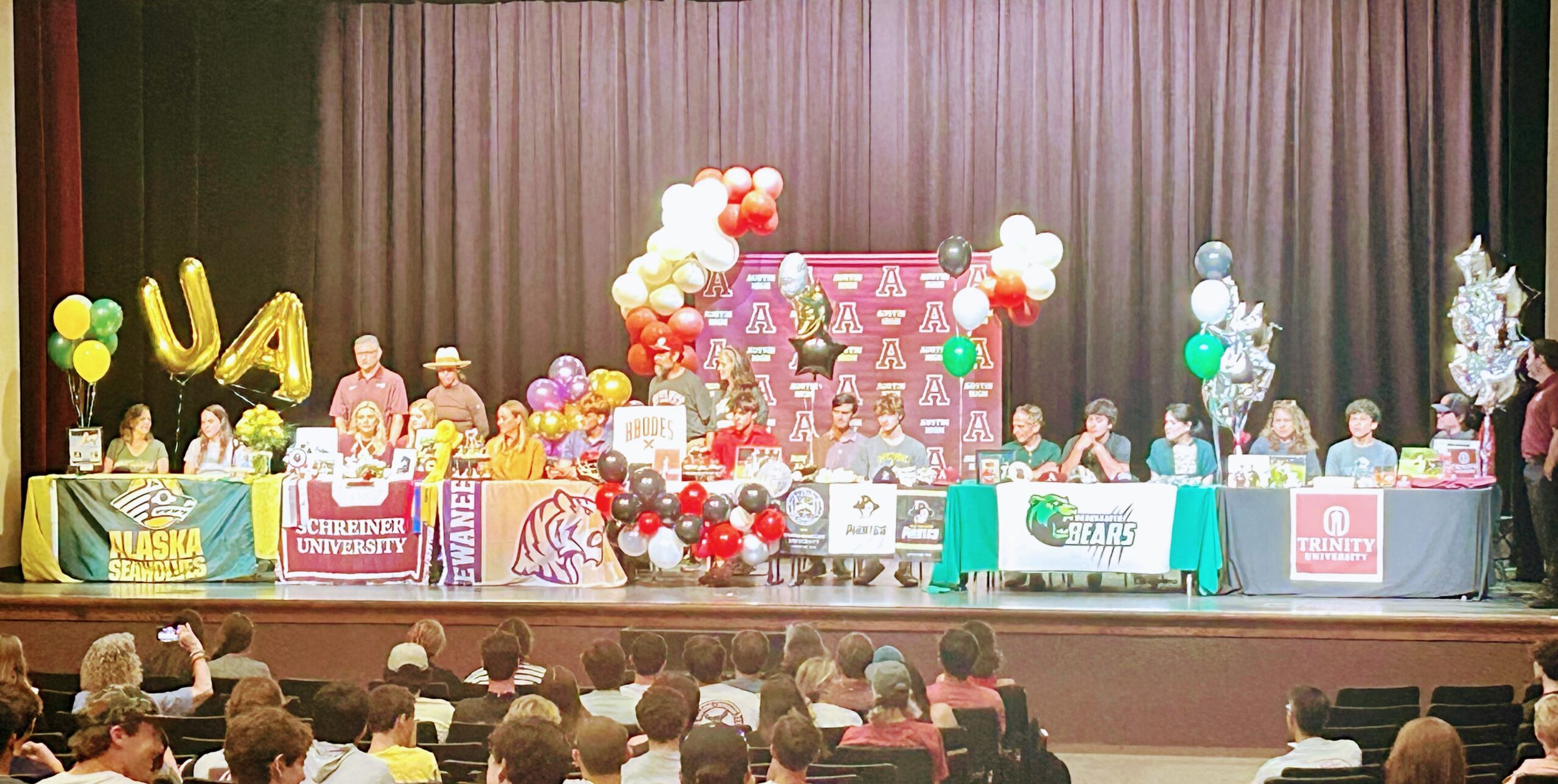 This is photo of Spring signing day at Austin High.