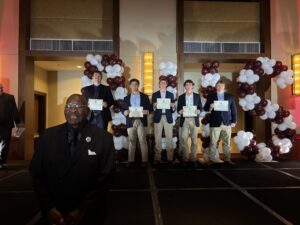 Senior Scholarship Winners with Coach Nevins