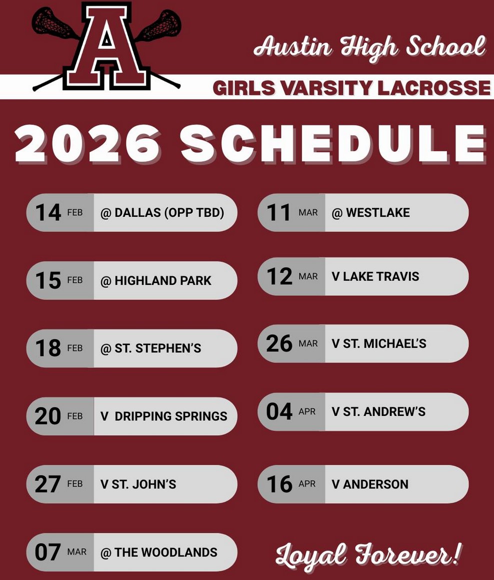 This is image of schedule for AHS girls lacrosse.