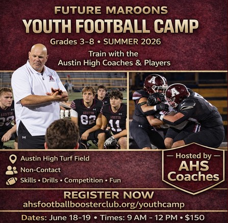Austin High football youth camp information. Available here now.