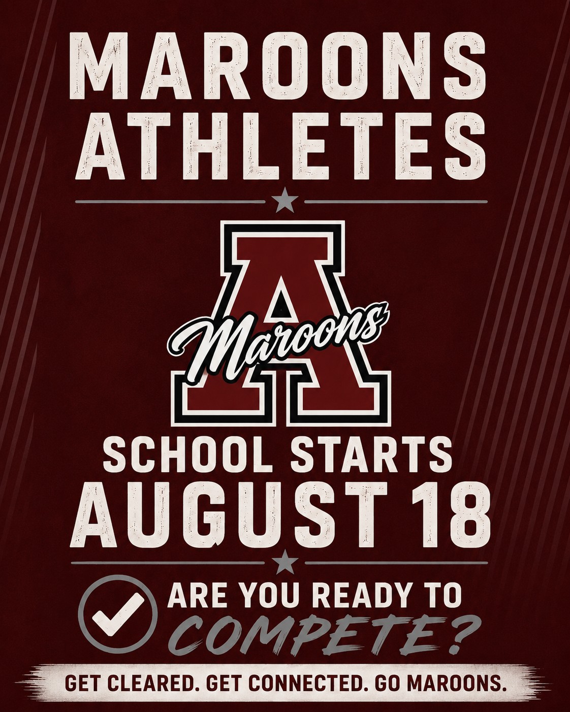 AHS Maroons athletes to do list.