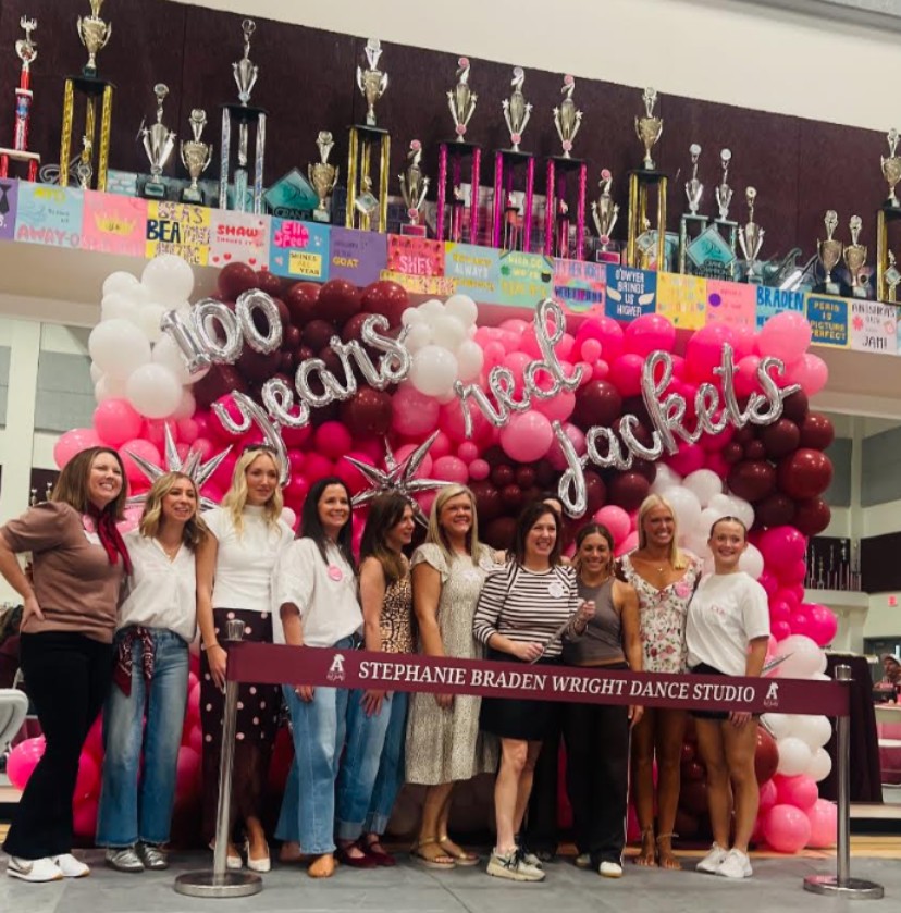 AHS Red Jackets celebrating 100 years of their history at the high school. This is photo of them.