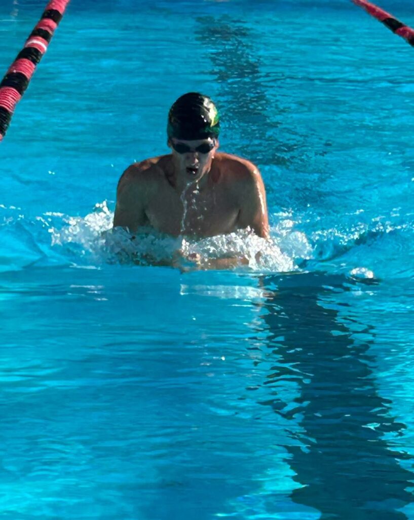 Boy swim race