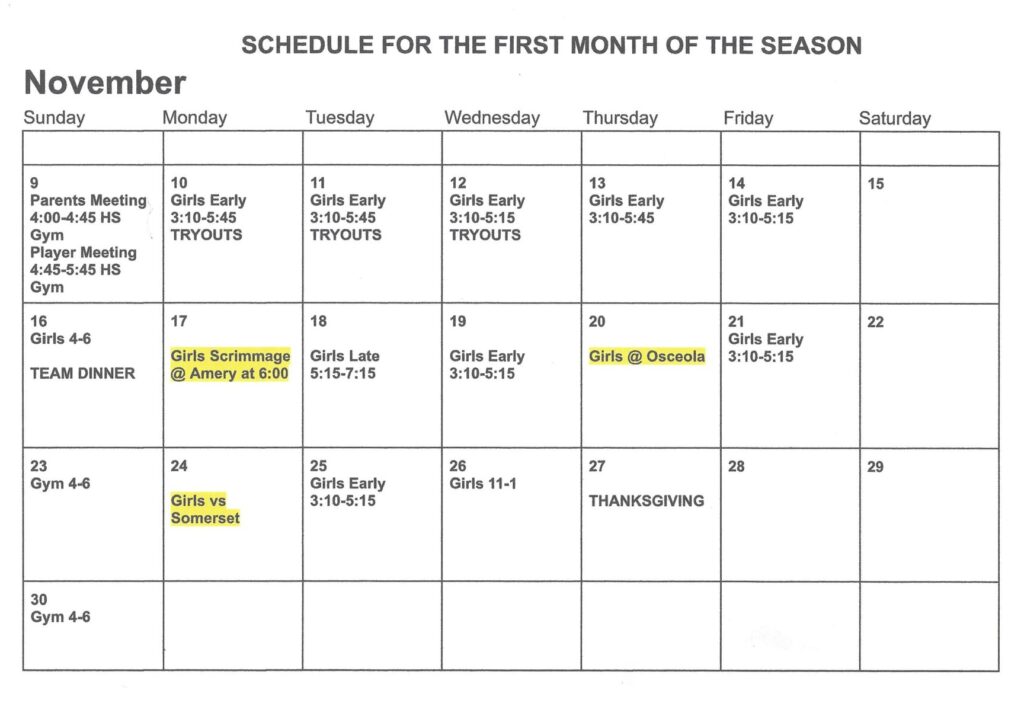 gbb schedule