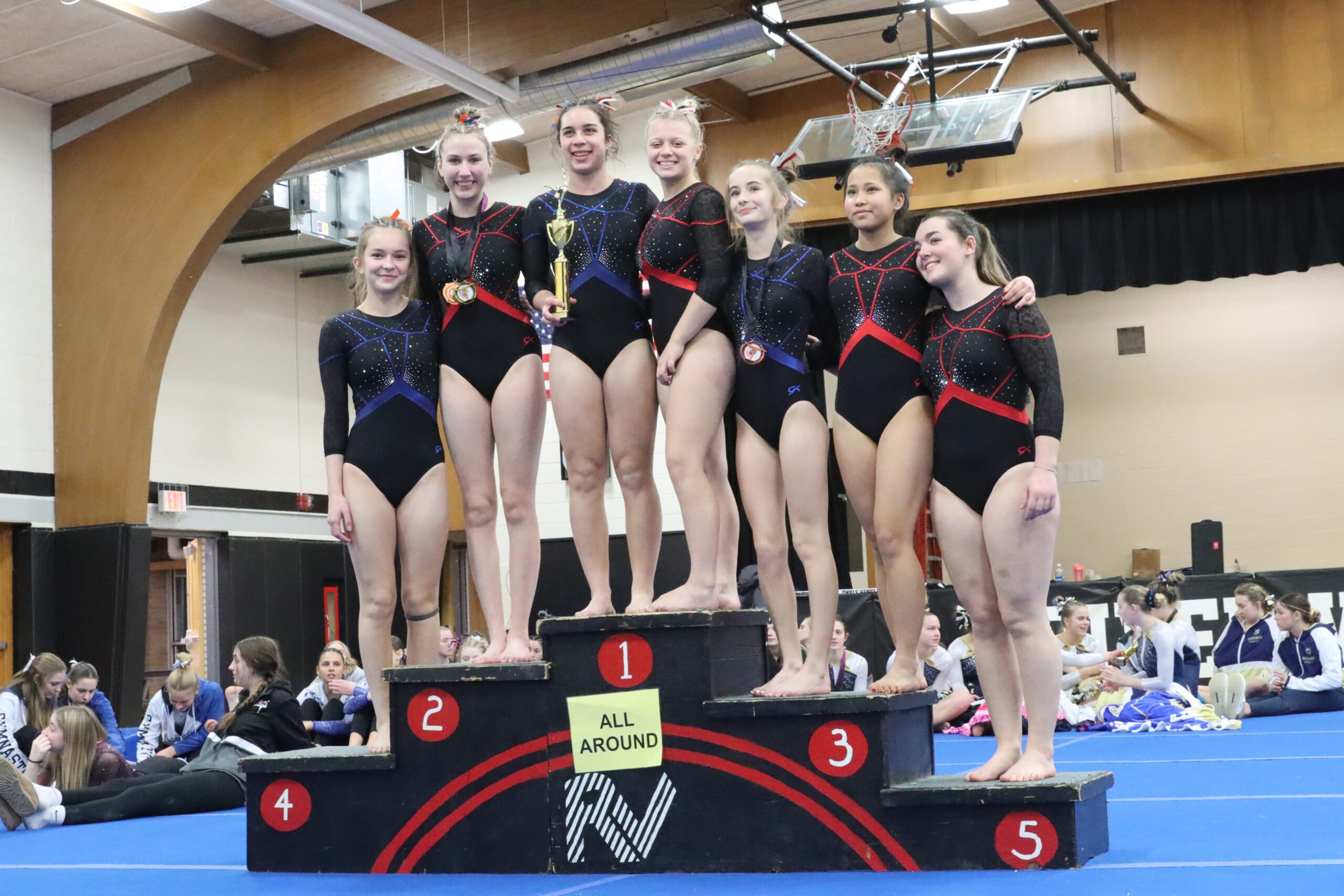 Varsity Gymnastics finishes 1st place at River Valley Invitational