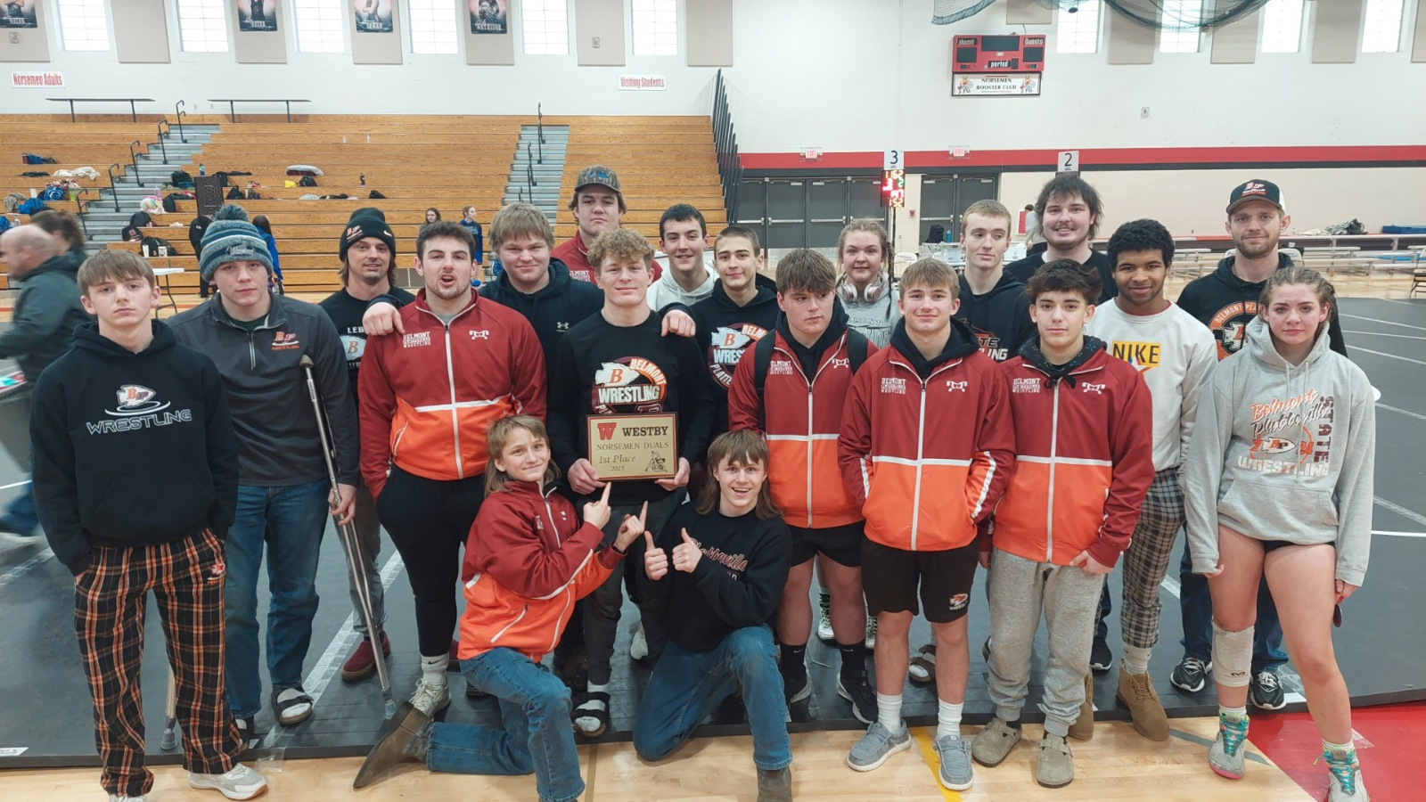 Belmont/Platteville Boys wrestling team finishes 1st at Westby. Girls Bring home a Silver and Gold!