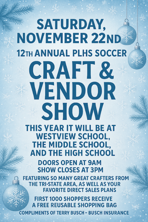 Craft and Vendor Show November 22nd 2025