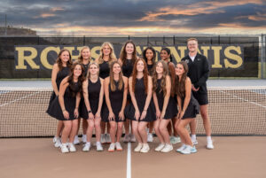 Photo of the 2025 Varsity Girls Tennis team of Rock Canyon High School.