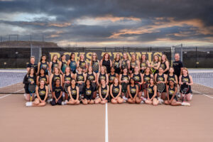 Photo of the 2025 JV Girls tennis team at Rock Canyon High School.