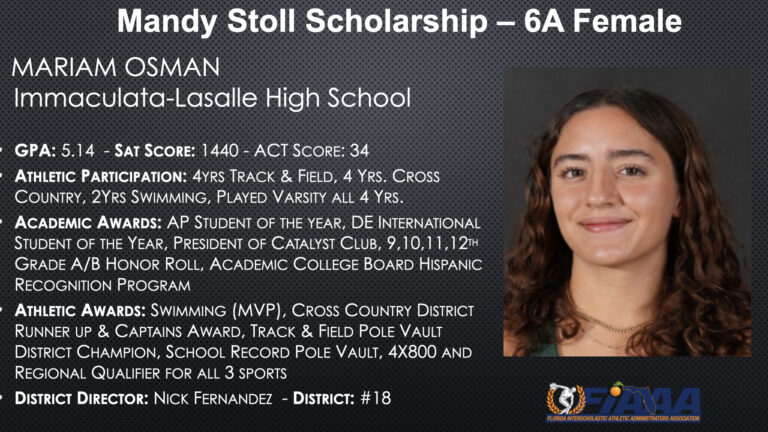 2024 Mandy Stoll Scholarship – 6A Female