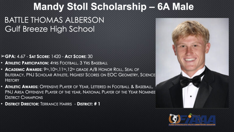 2024 Mandy Stoll Scholarship – 6A Male