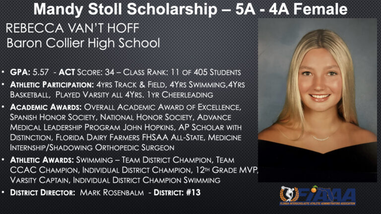 2024 Mandy Stoll Scholarship – 5A - 4A Female