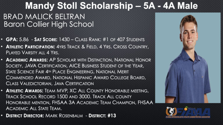 2024 Mandy Stoll Scholarship – 5A - 4A Male