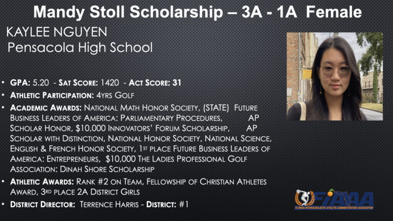 2024 Mandy Stoll Scholarship – 3A - 1A Female