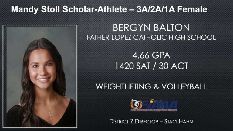 Mandy Stoll Scholar-Athlete – 3A/2A/1A Female