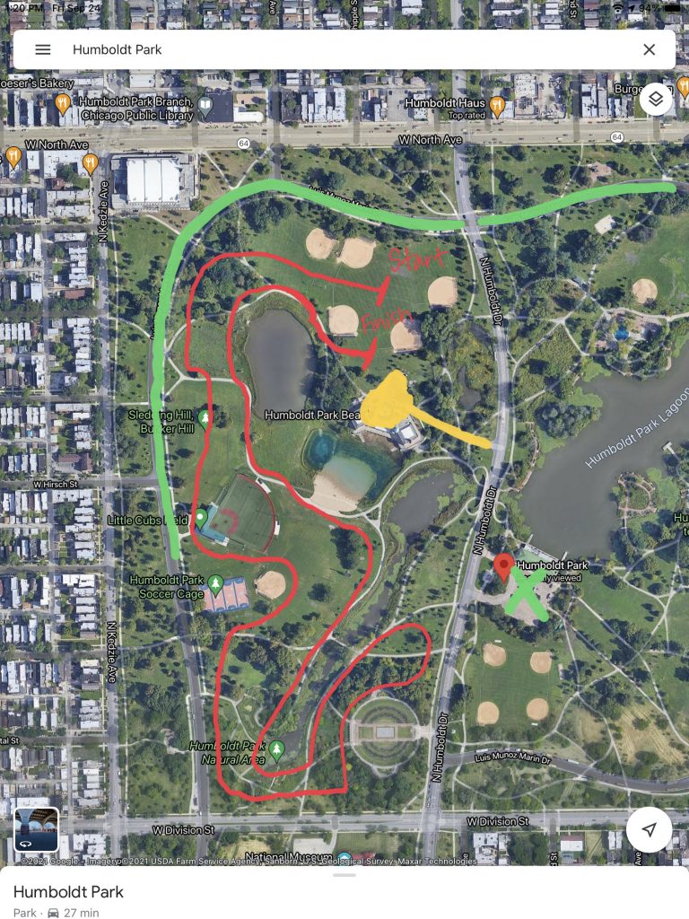 Humboldt Park 1.5 Mile Map