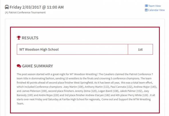 Wrestling 2017 Patriot Dist. Champs
