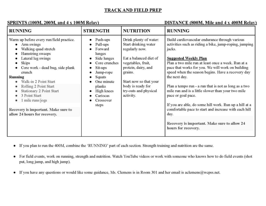 Track Tryout Prep