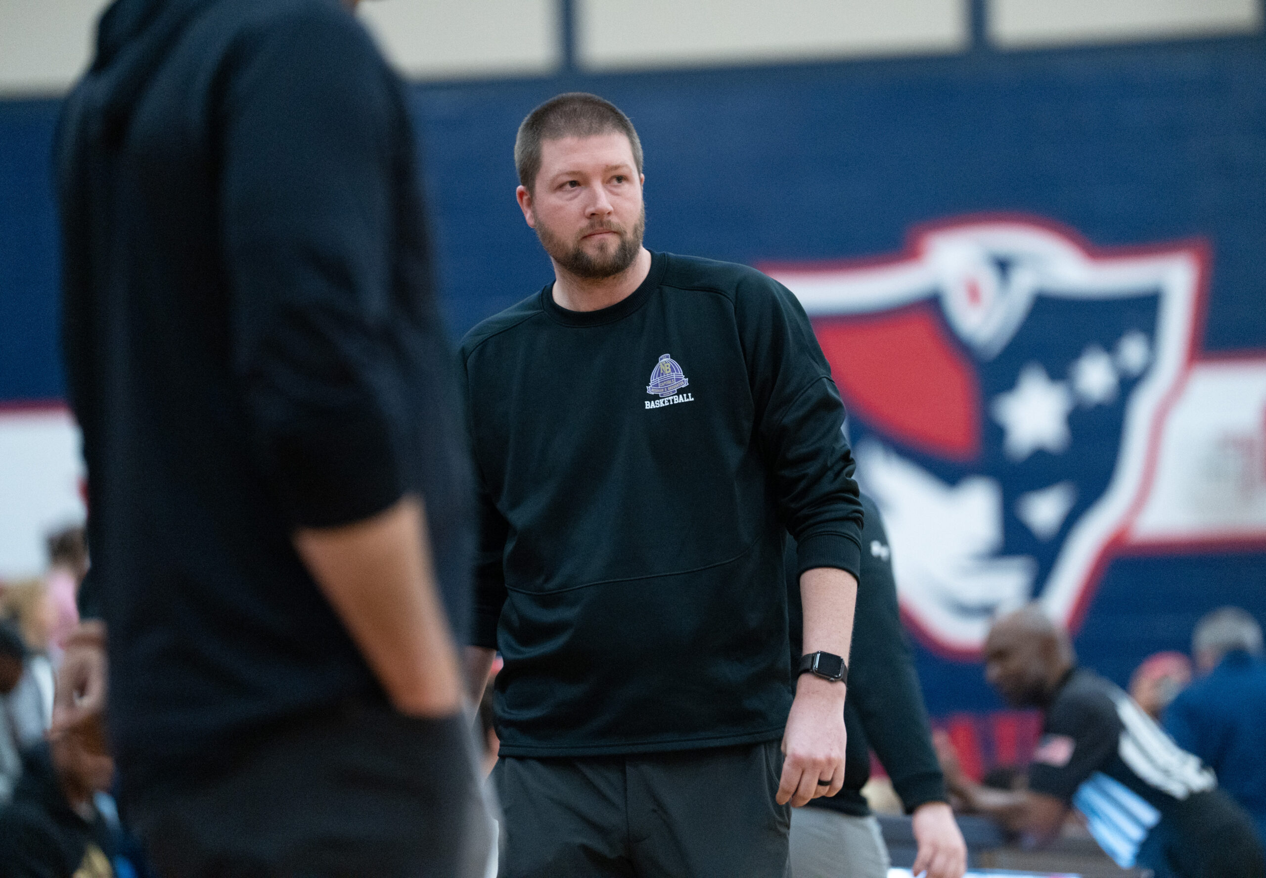 Broughton boys basketball coach Scott Wood. Apex Friendship’s boys basketball team defeated Broughton 63-60 in the second round of the NCHSAA 8A state playoffs on Thursday, Feb. 26, 2026 (Photo: Nick Stevens/National Amateur Sports)
