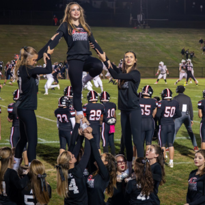 Cheerleading at a football game