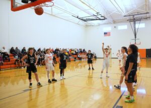 Shooting free throw in Aux Gym