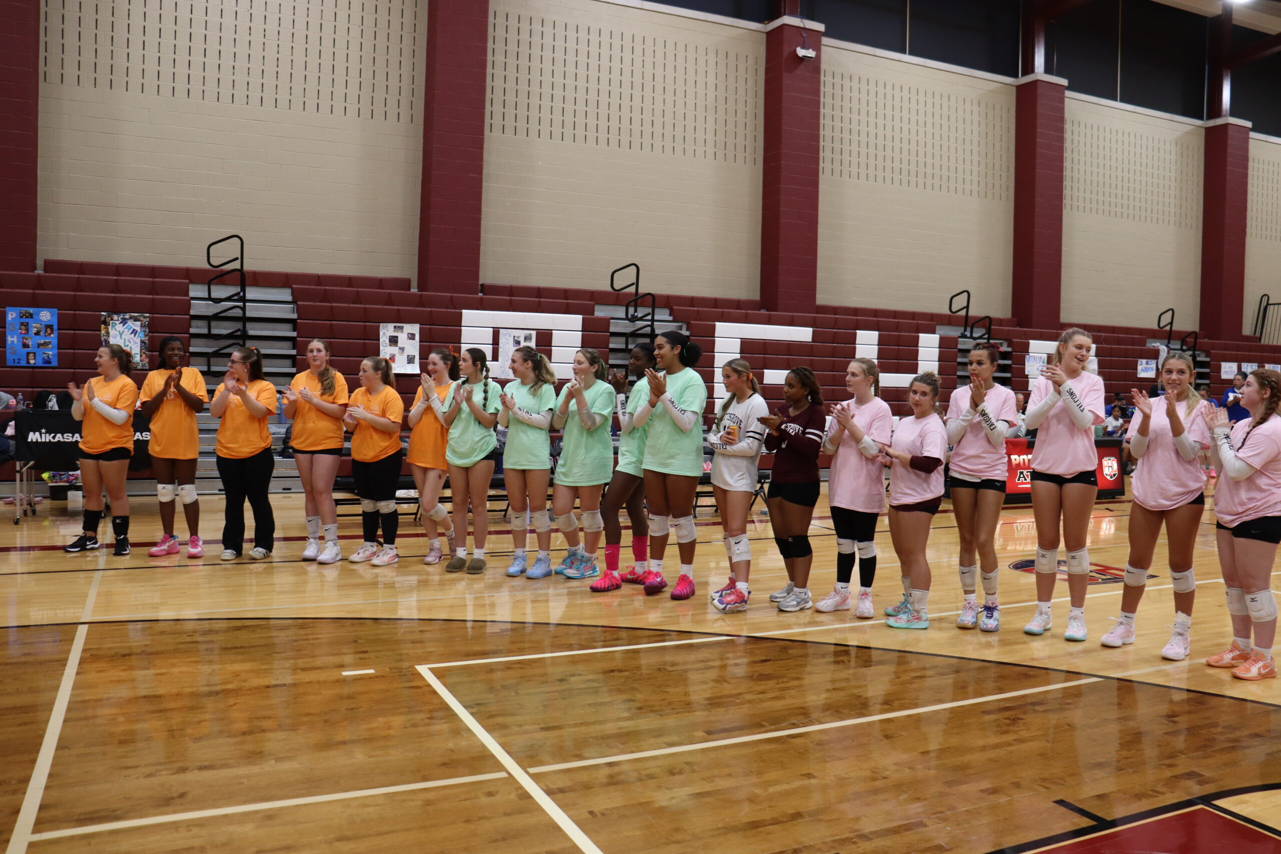 Volleyball team lined up