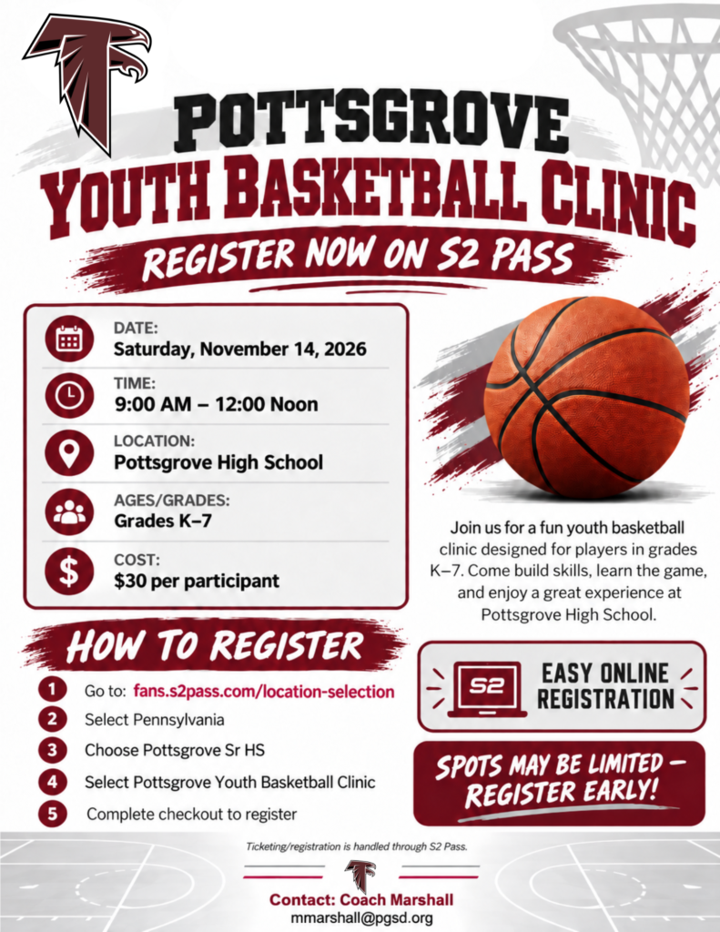 Pottsgrove Youth Basketball Clinic flyer