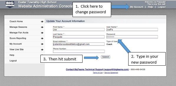 password change