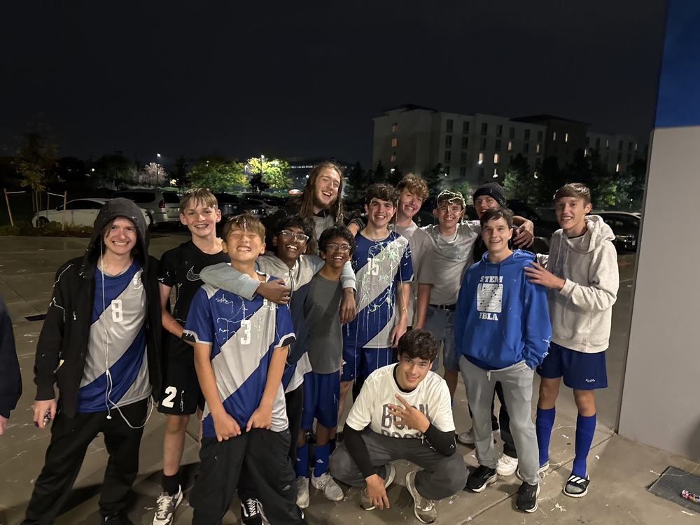 Soccer Boys enjoying Senior Night Celebration