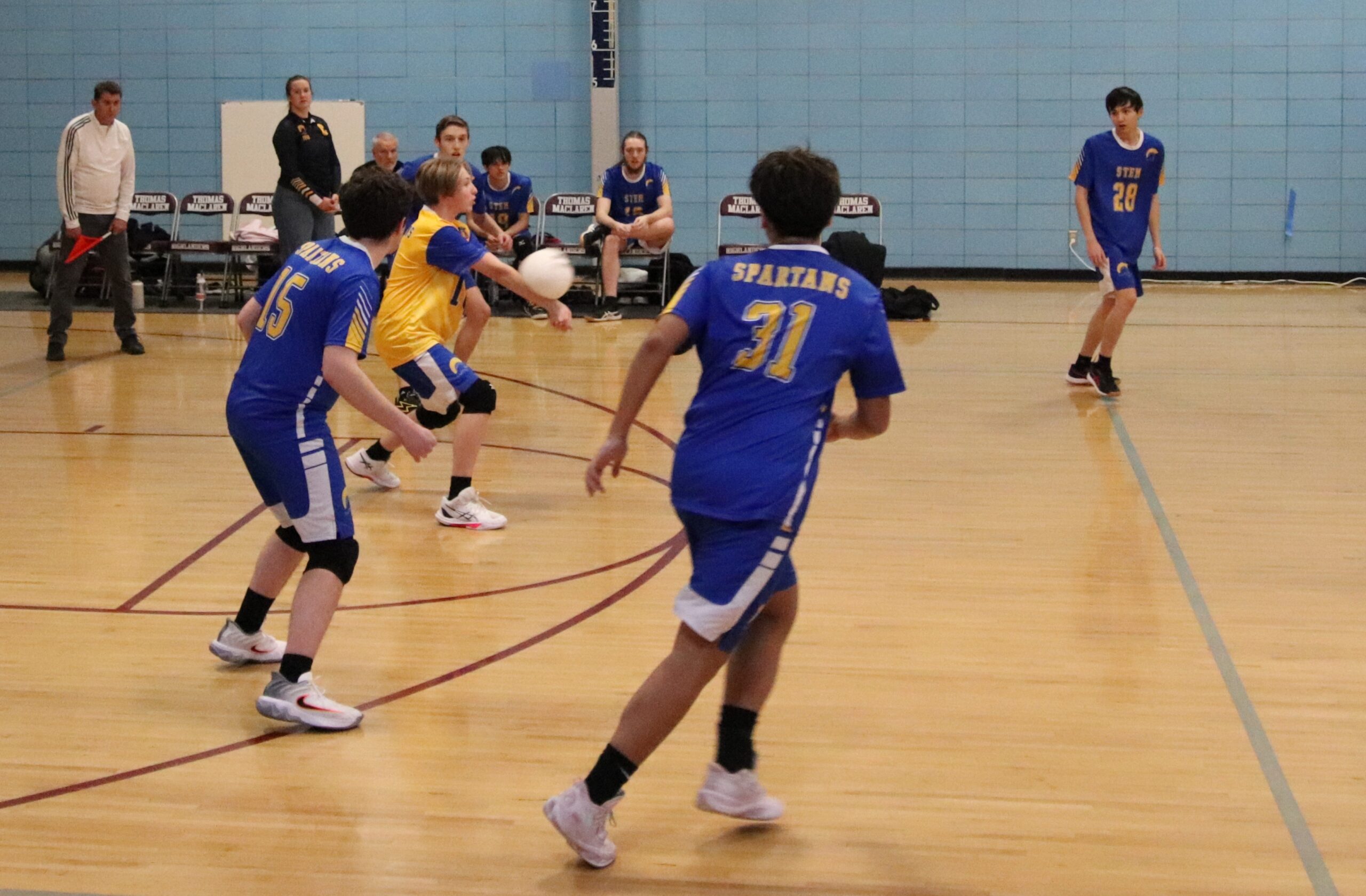 Boys VB returning serve