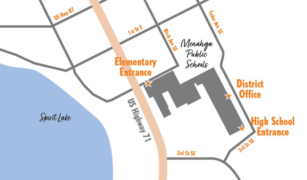 illustration of menahga school map