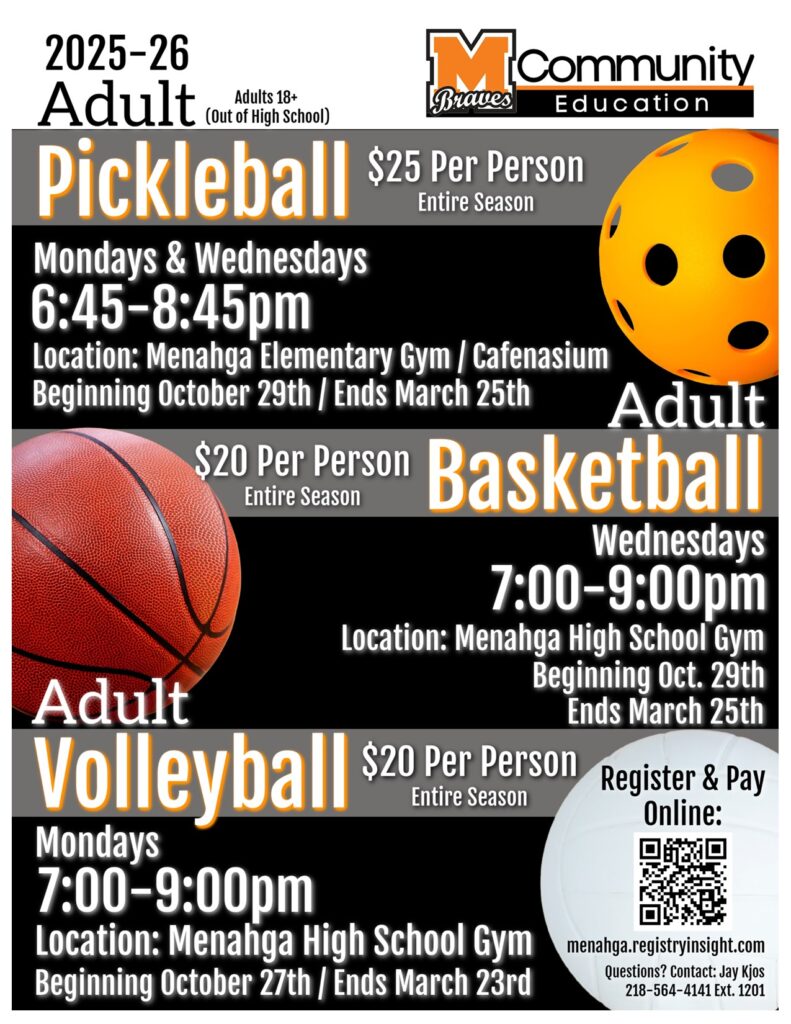 Adult Pickleball, Volleyball, Basketball