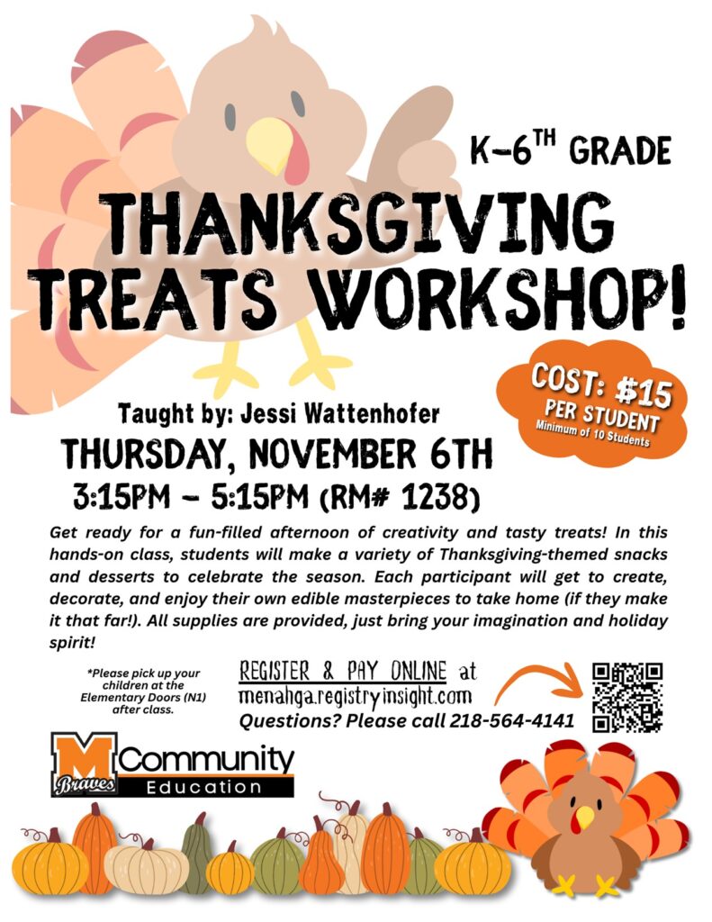Thanksgiving Treats Workshop Nov. 6