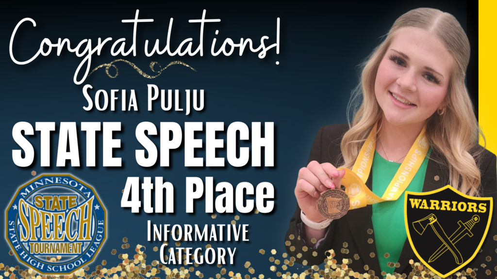 Sofia Pulju 4th Place State Speech