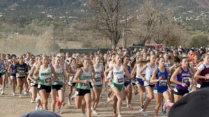 Girls Cross Country Runners in the pack.