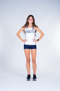 Quinn Stranahan posing in a uniform from Montana State University.