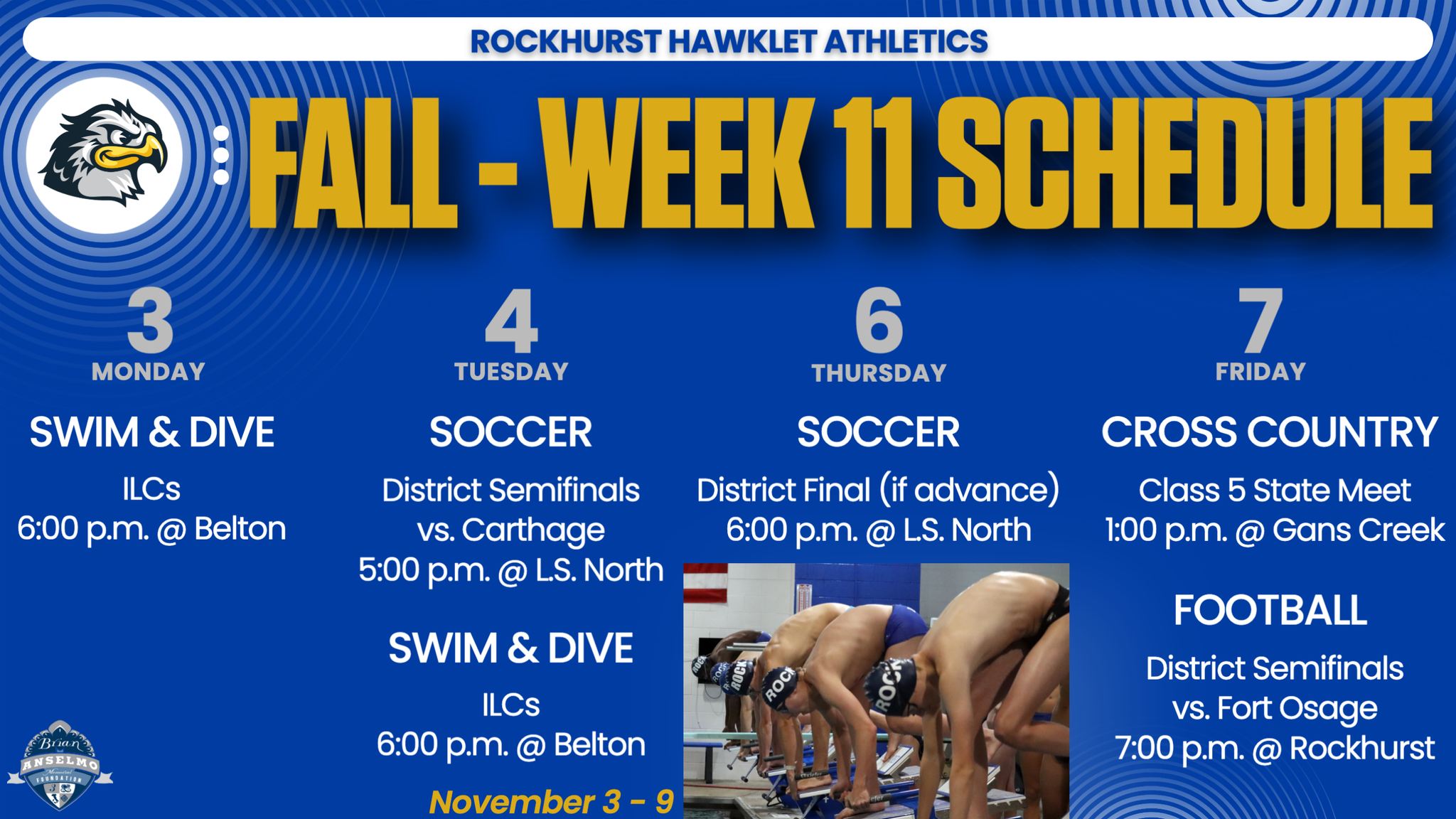 Week 11 Fall Schedule