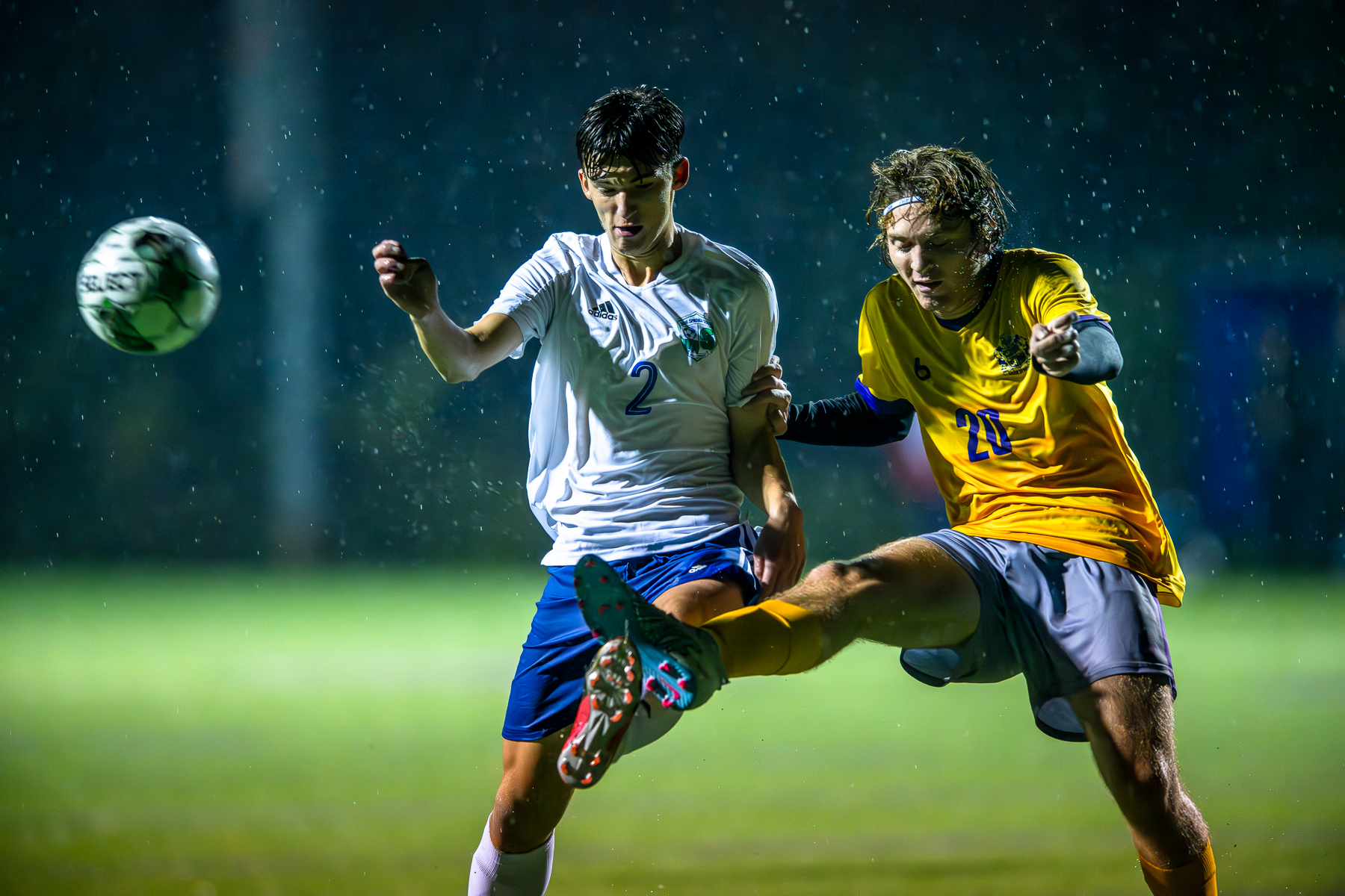 Blue Springs soccer player challenging for the ball.