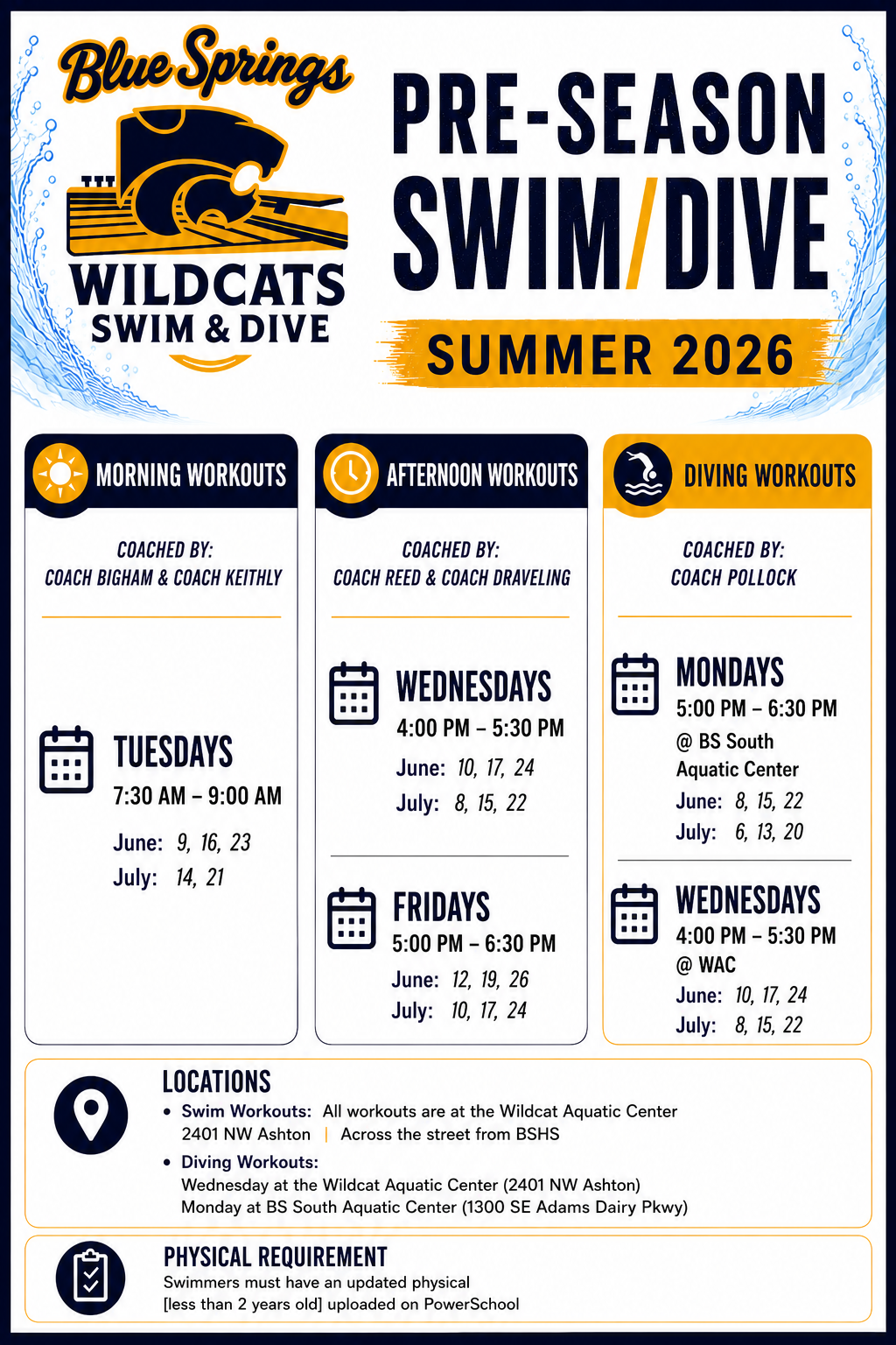 swim dive summer