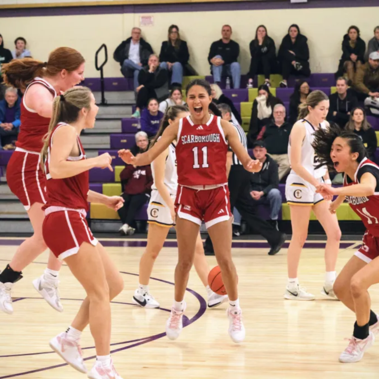 Girls Celebrate win over cheverus